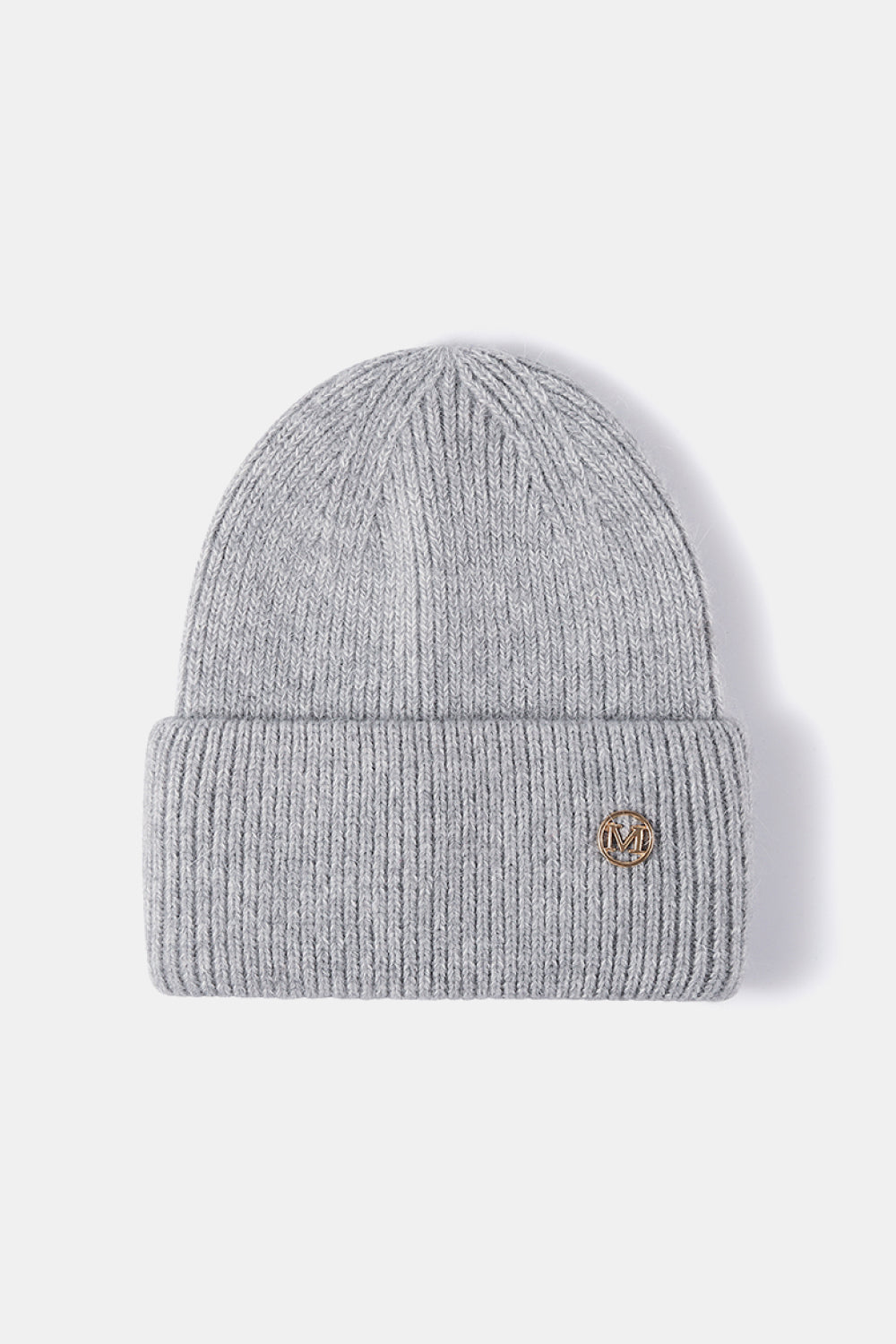 M Rib-Knit Cuff Beanie