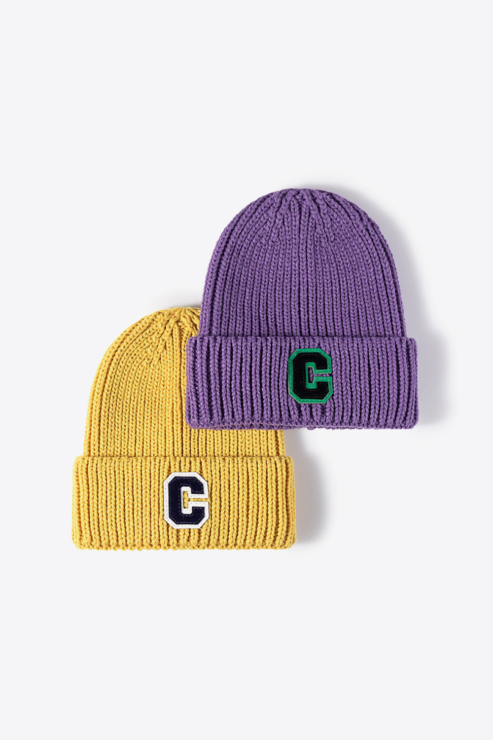 Letter C Patch Cuffed Beanie