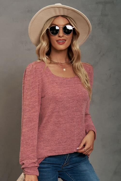 Square Neck Puff Sleeve T-Shirt