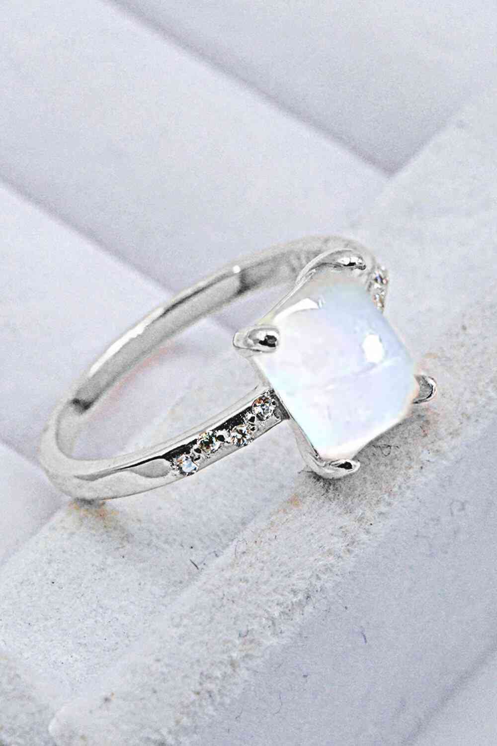 Square Moonstone Ring