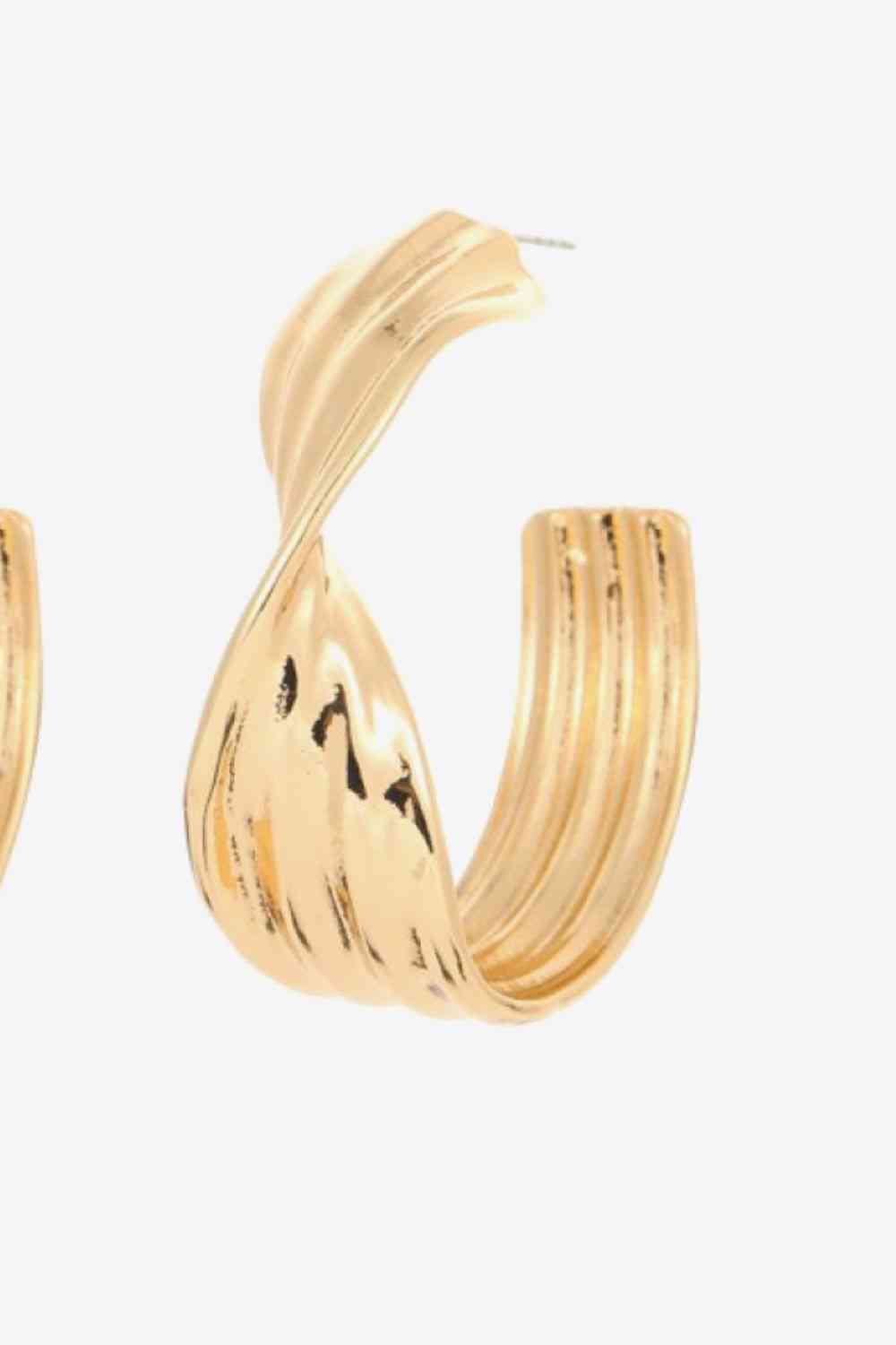 Twisted C-Hoop Alloy Earrings