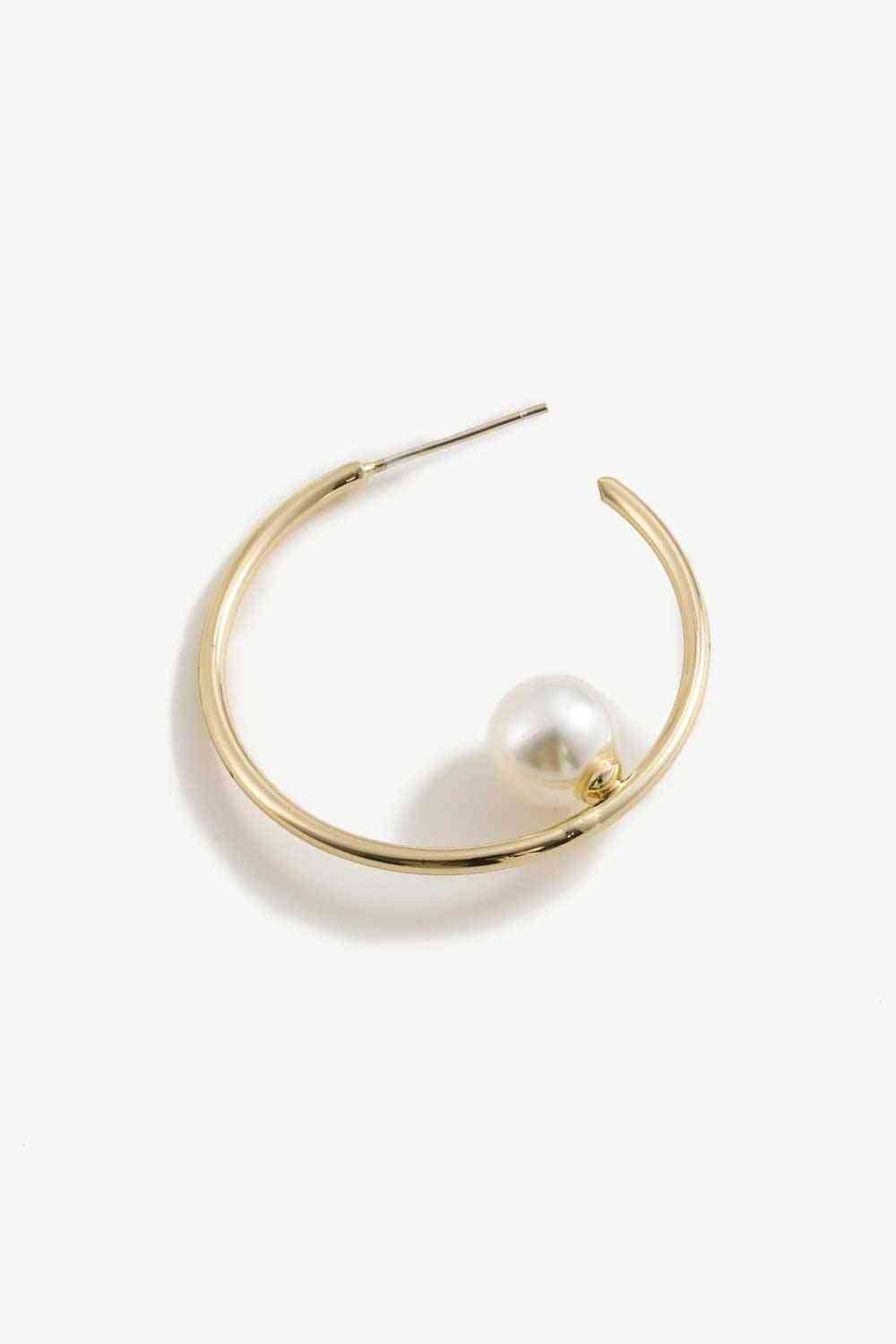 Pearl C-Hoop Earrings