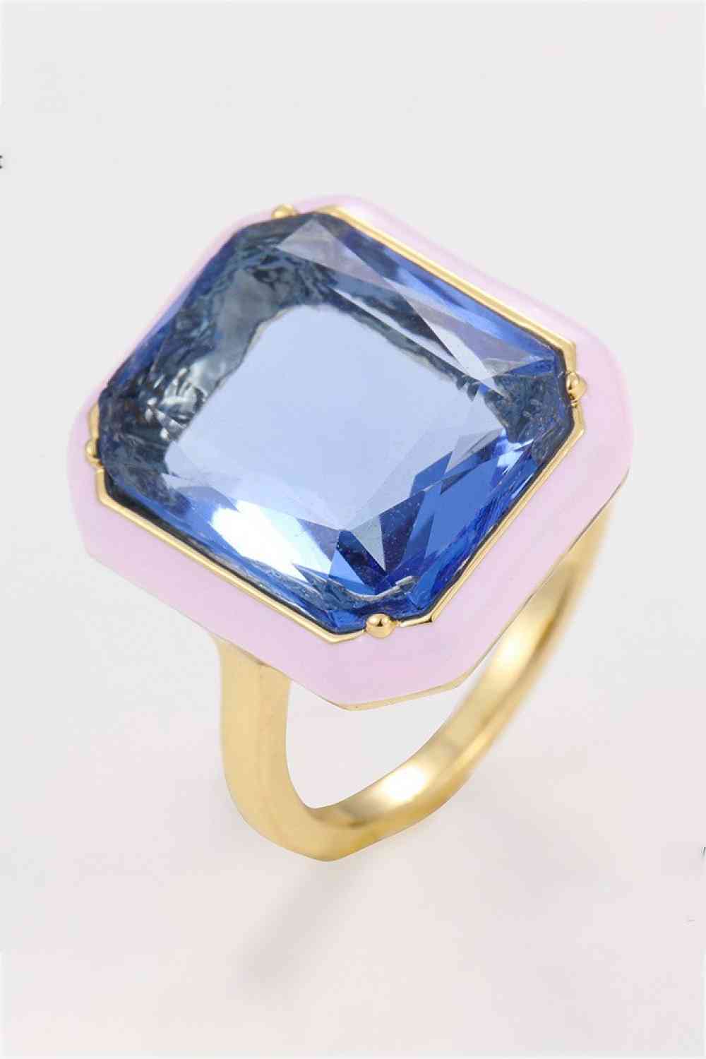 Glass Stone Contrast Ring