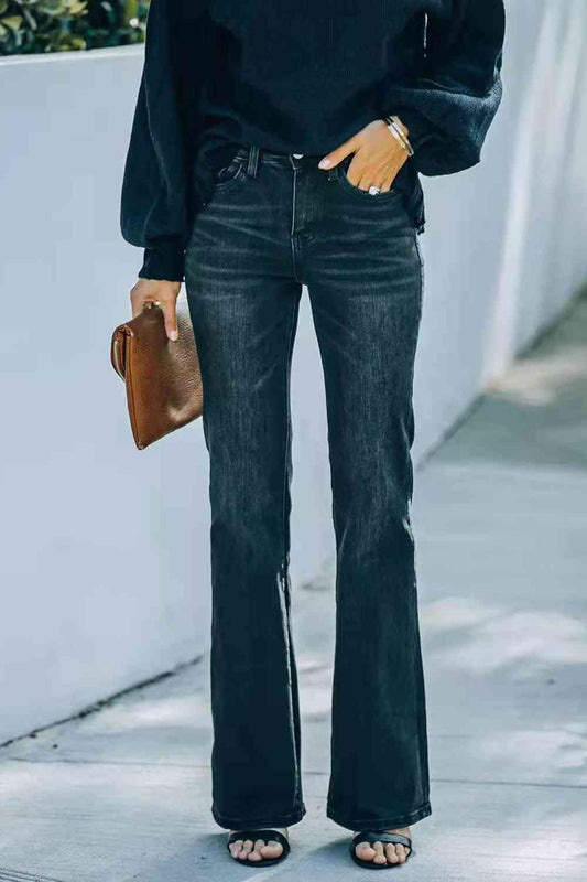 Buttoned Long Jeans