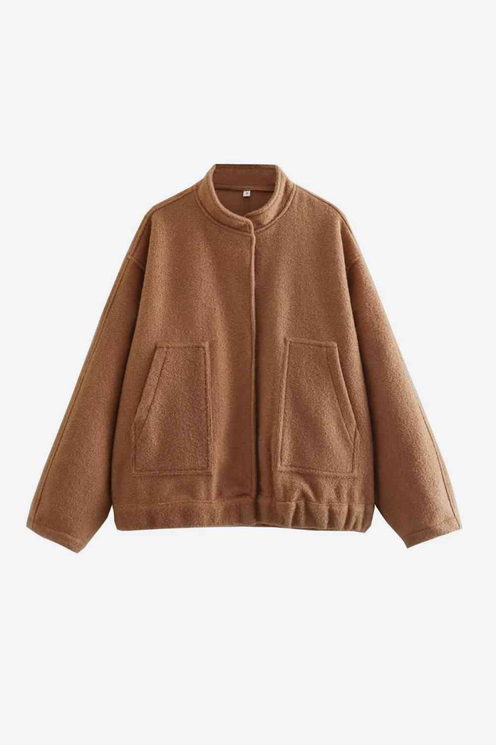 Snap Down Dropped Shoulder Jacket