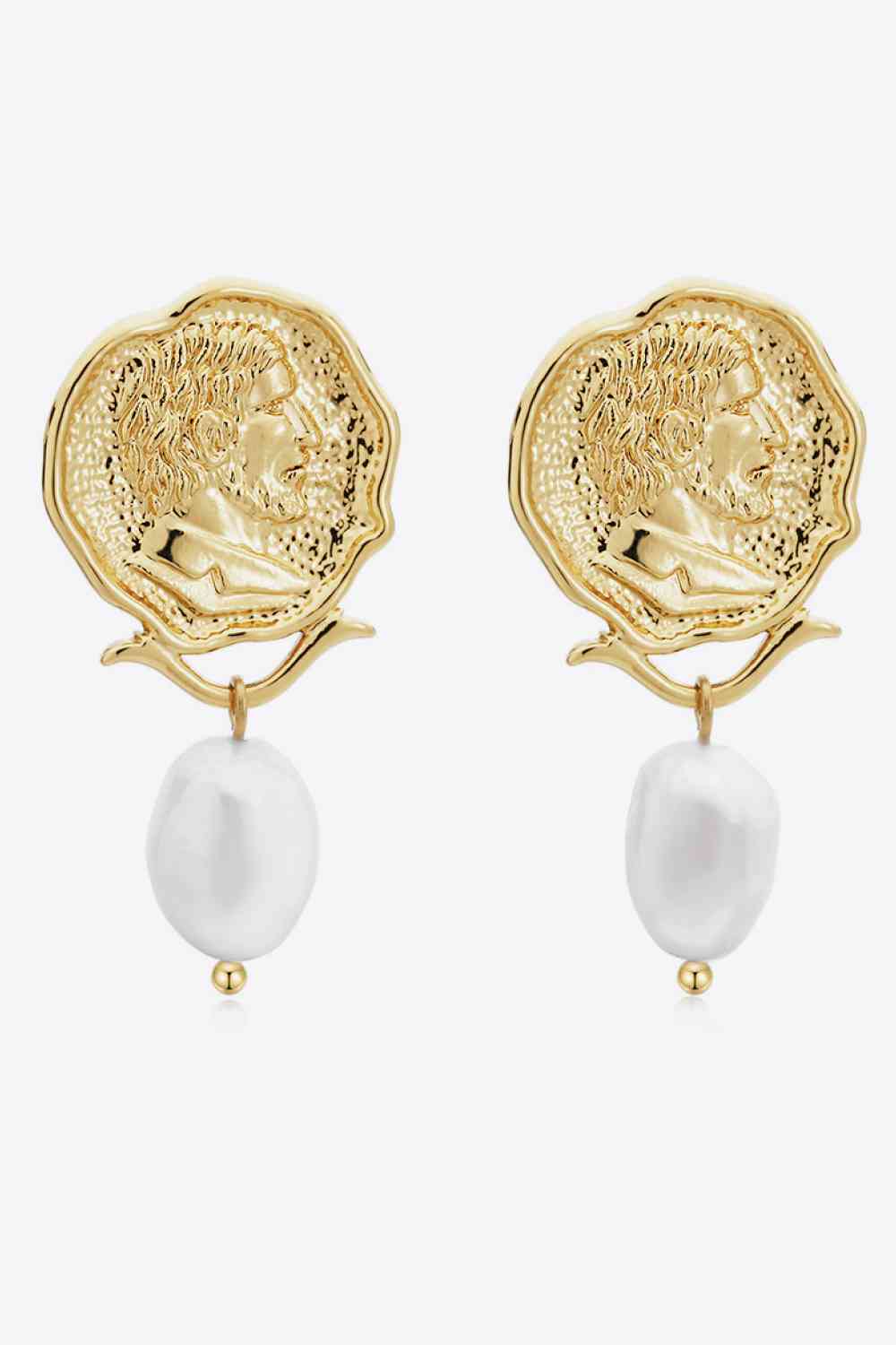 Gold-Plated Pearl Drop Earrings