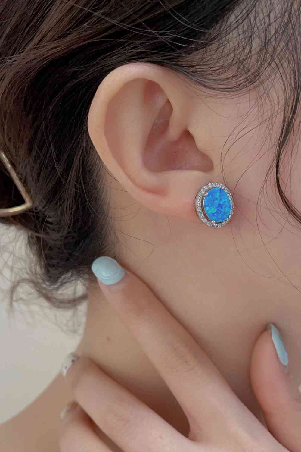 Opal Round Earrings