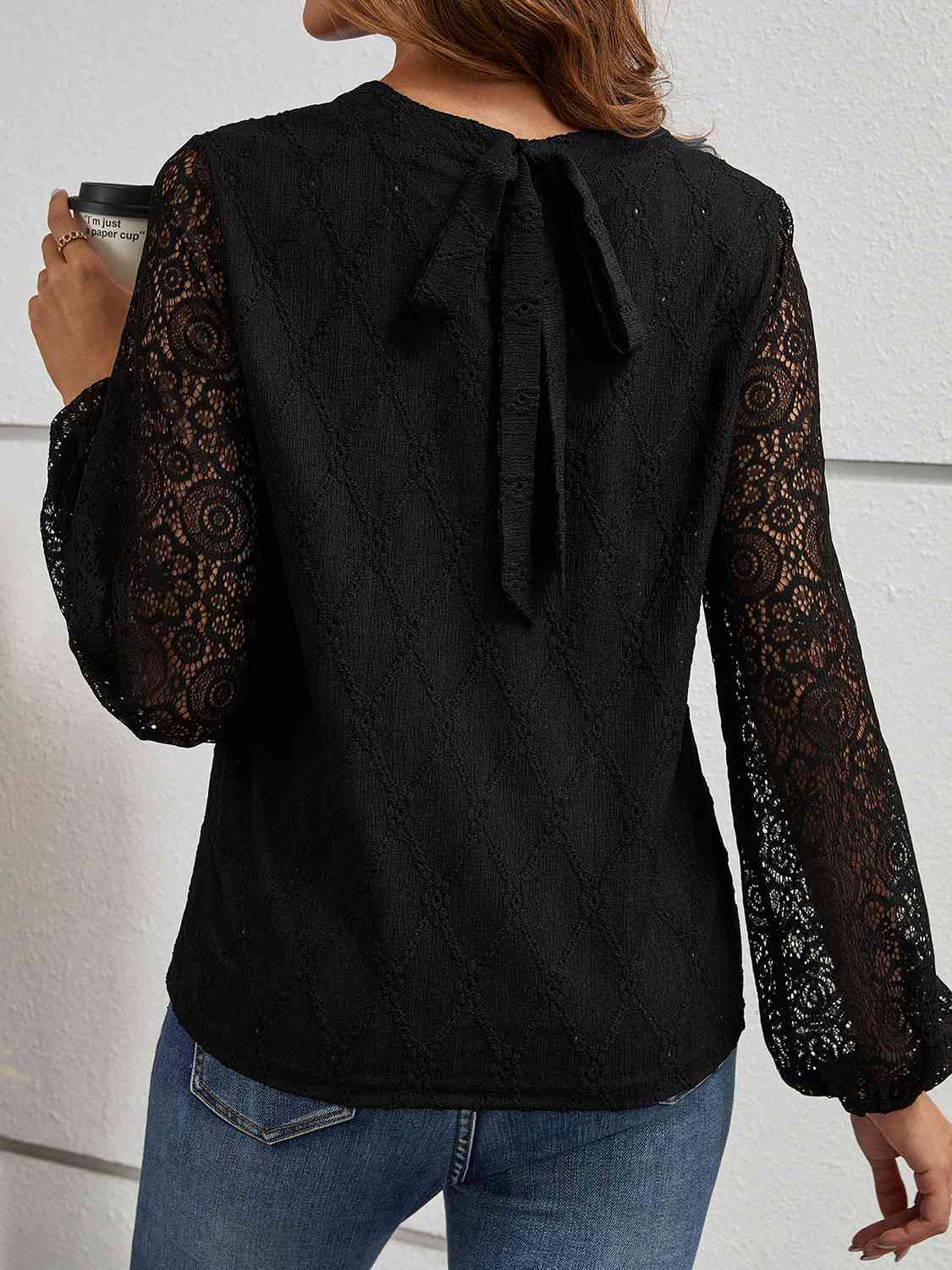 Round Neck Long Sleeve Blouse