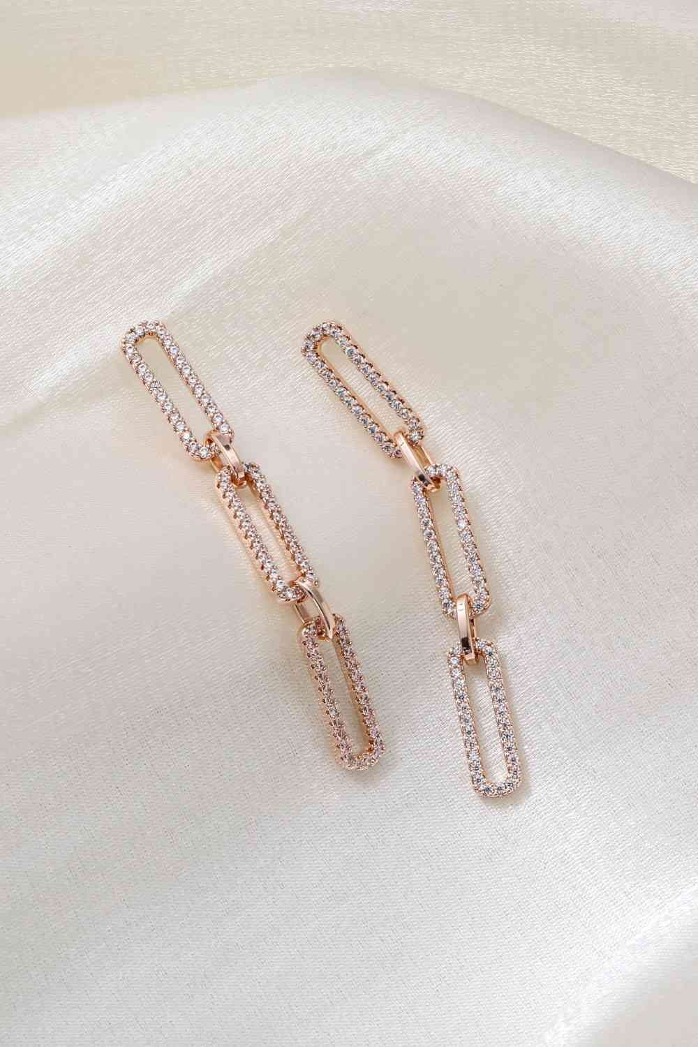 Rhinestone Chunky Chain Drop Earrings