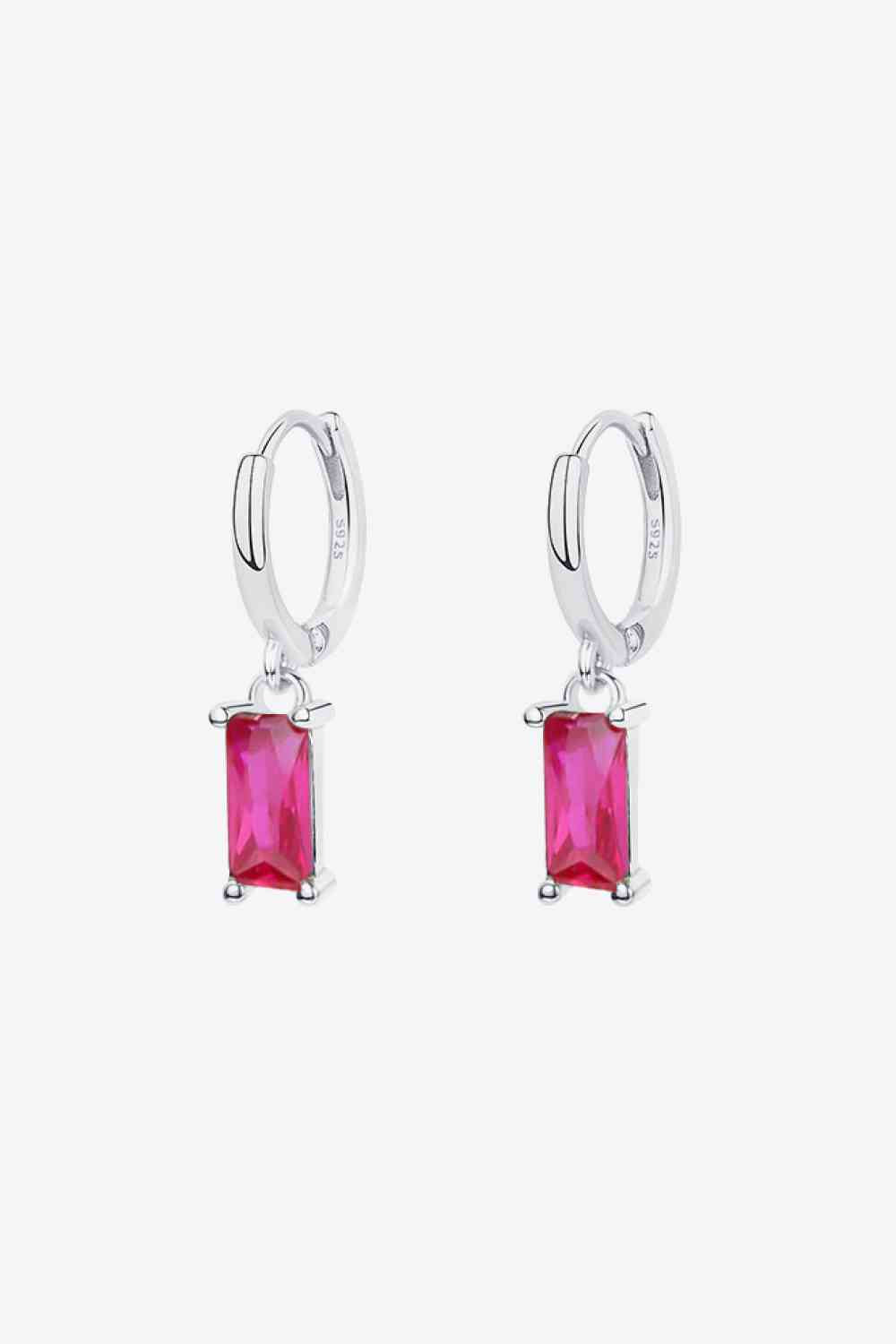 Retro 925 Sterling Silver Cubic Zirconia Drop Earrings