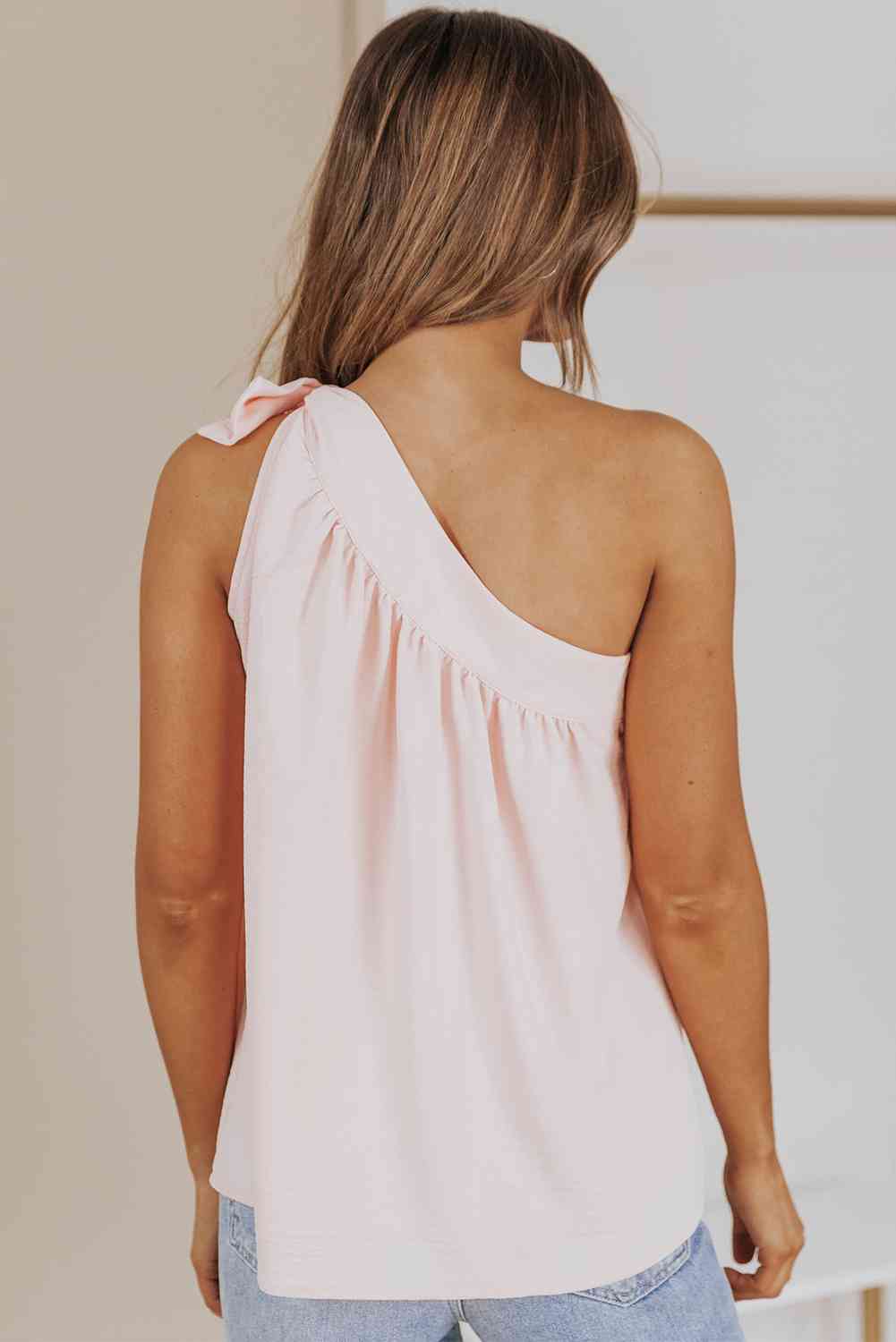 Tied One-Shoulder Blouse