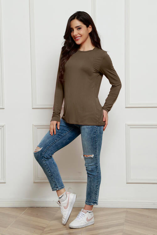 Basic Bae Full Size Round Neck Long Sleeve Top