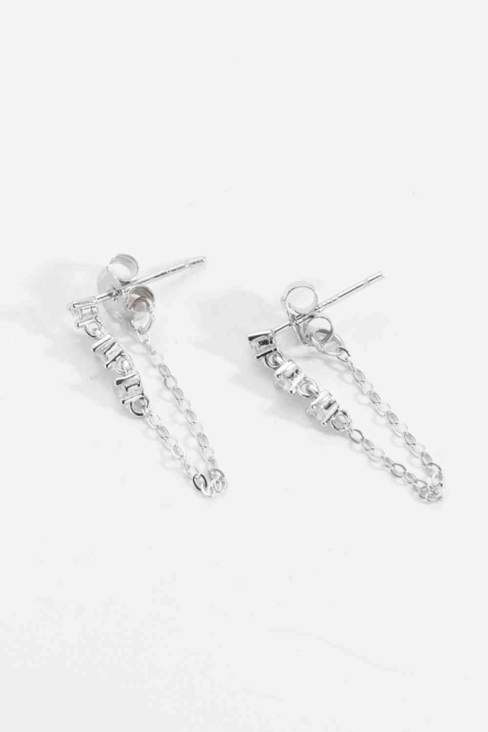 Zircon 925 Sterling Silver Chain Earrings