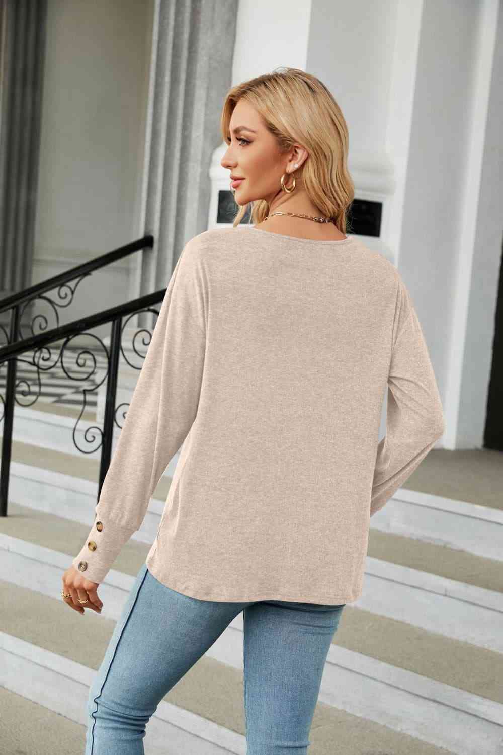 V-Neck Long Sleeve T-Shirt