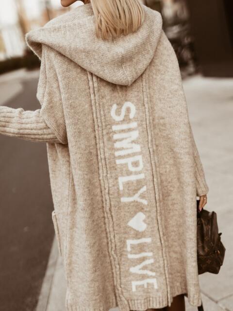 Full Size SIMPLY LIVE Hooded Cardigan