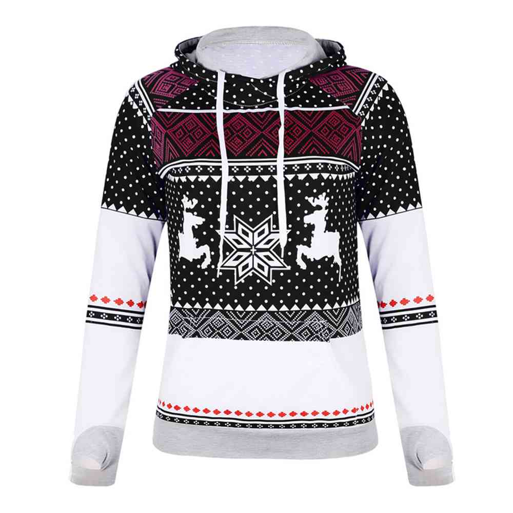 Printed Long Sleeve Hoodie with Pocket