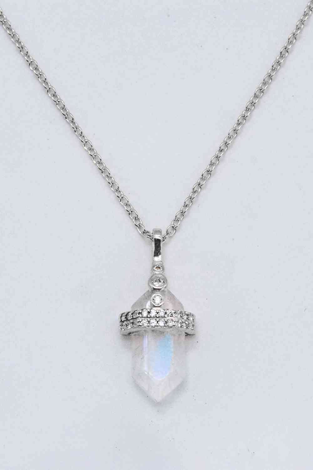 925 Sterling Silver Moonstone Pendant Necklace