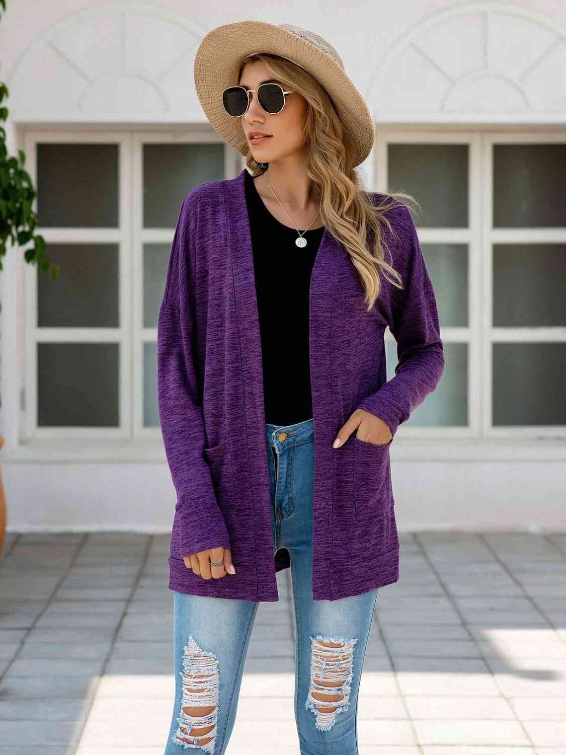 Open Front Long Sleeve Cardigan