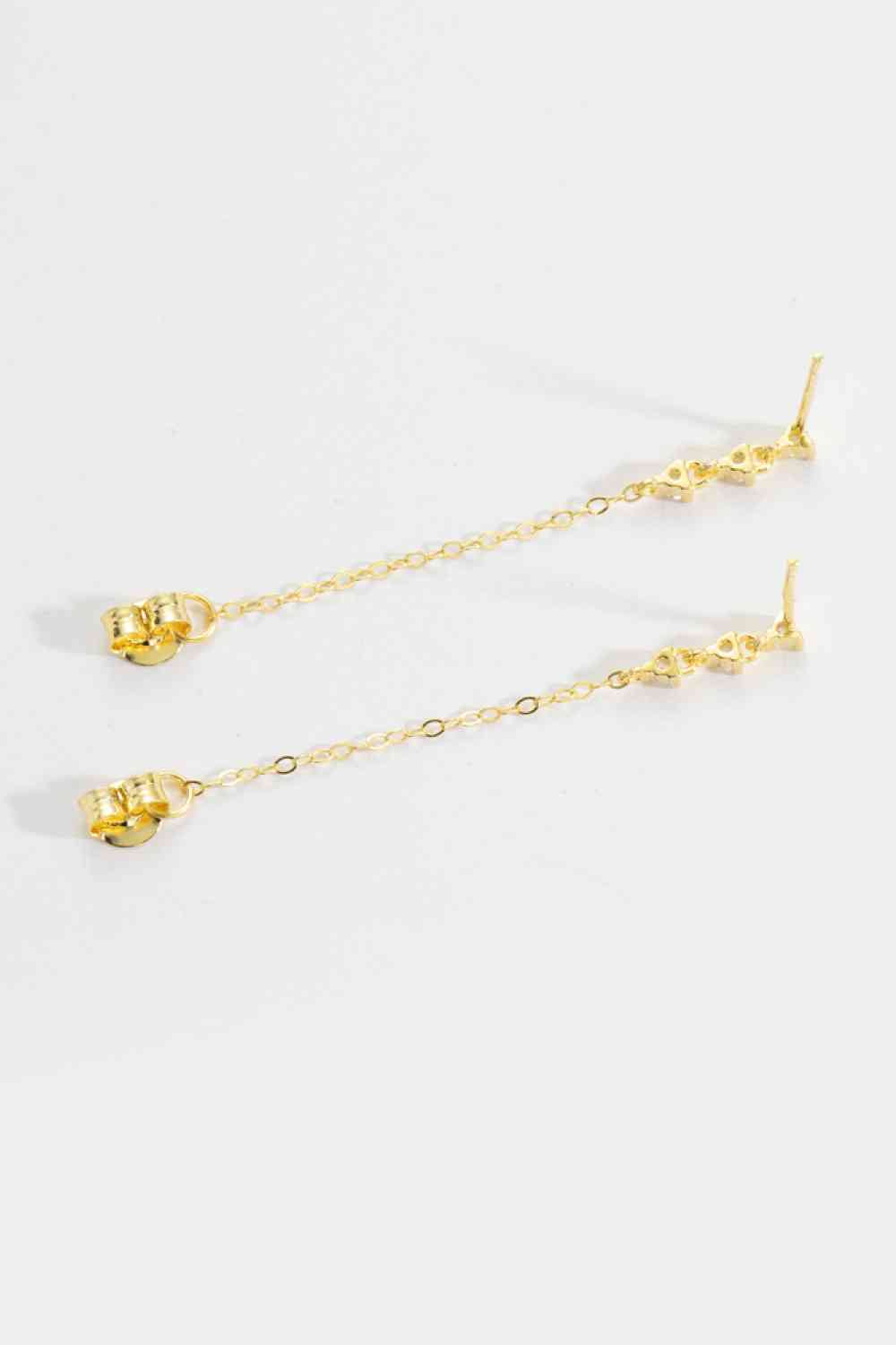 Zircon 925 Sterling Silver Chain Earrings