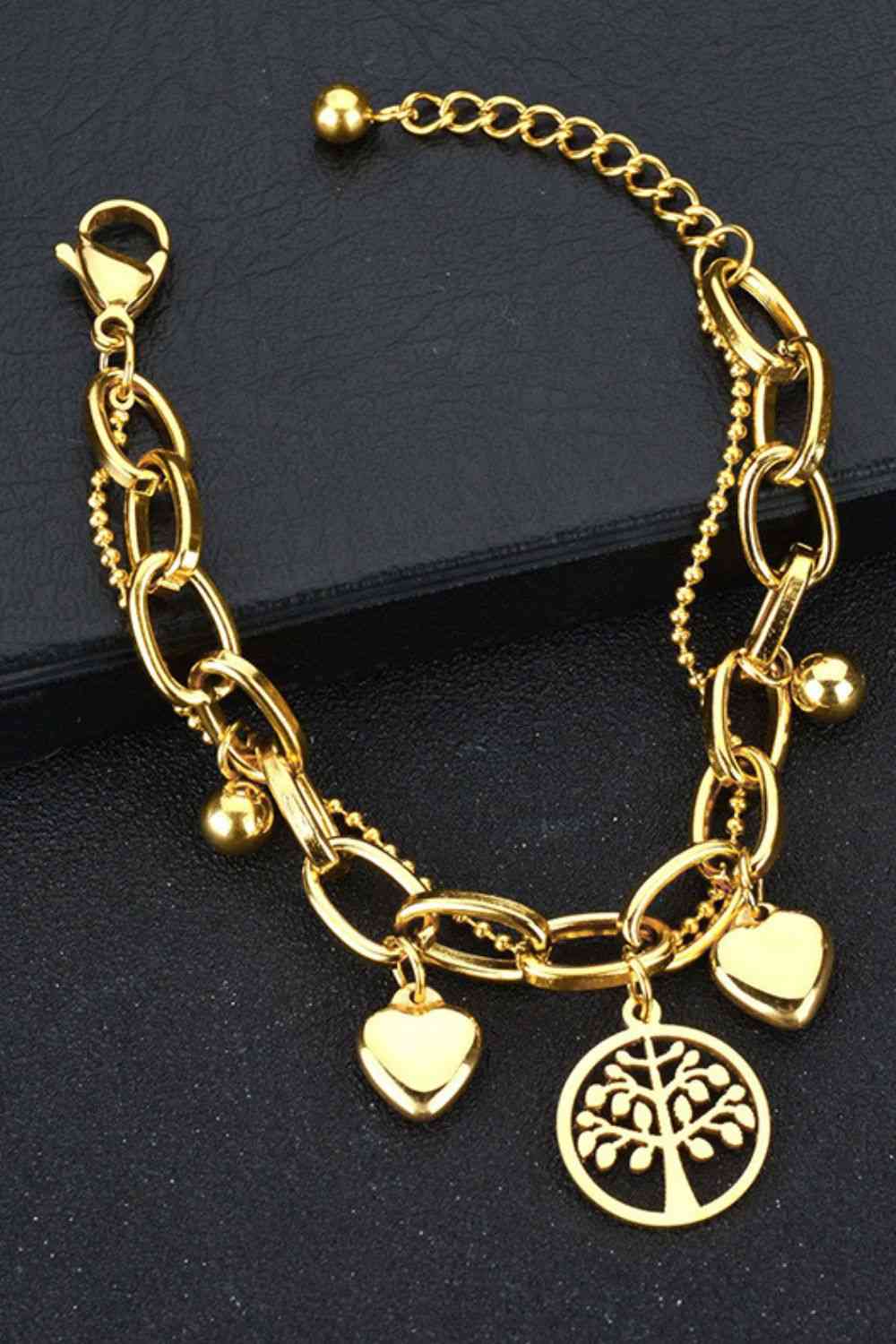 Multi Charm Chunky Chain Bracelet