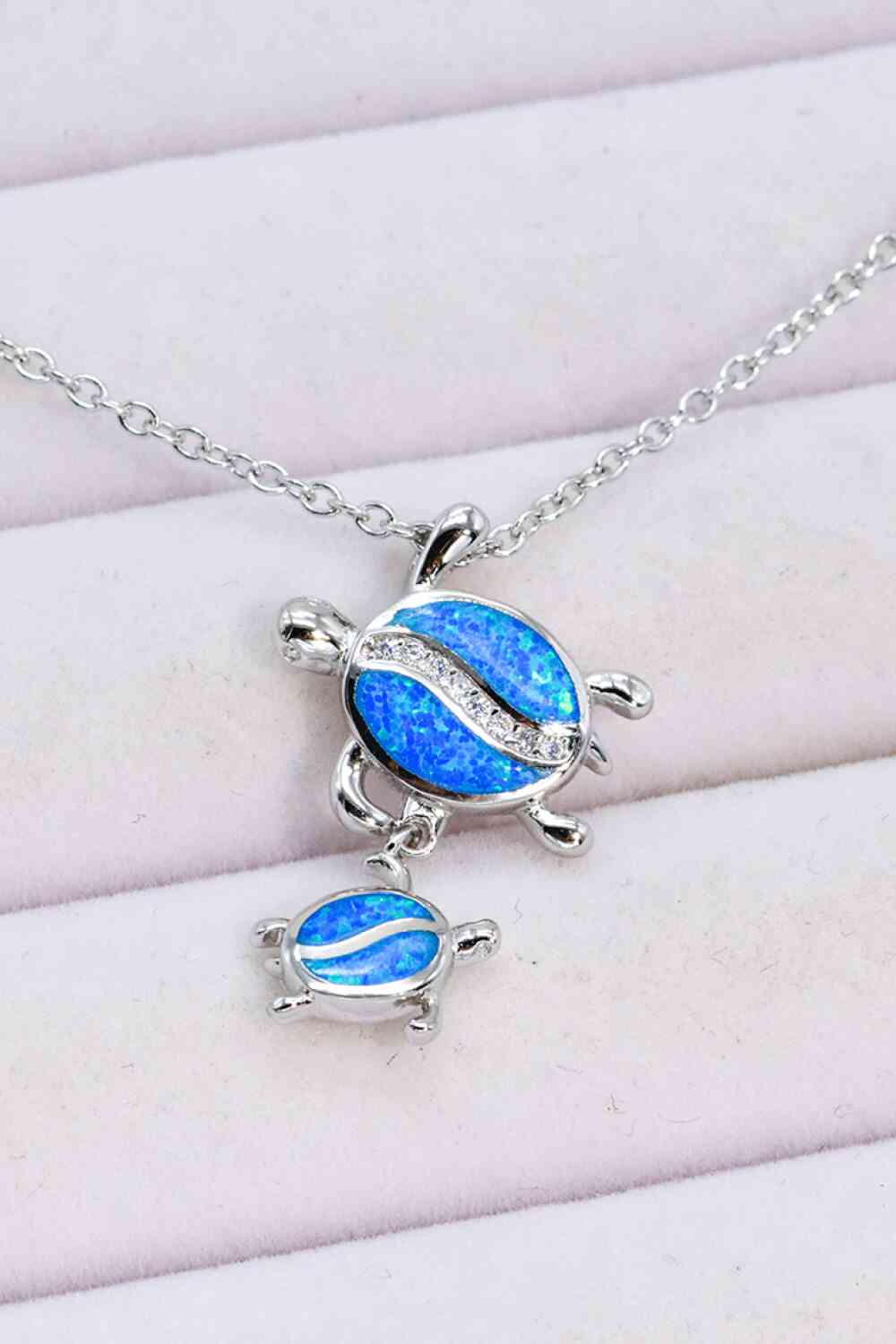 Opal Turtle Pendant Necklace