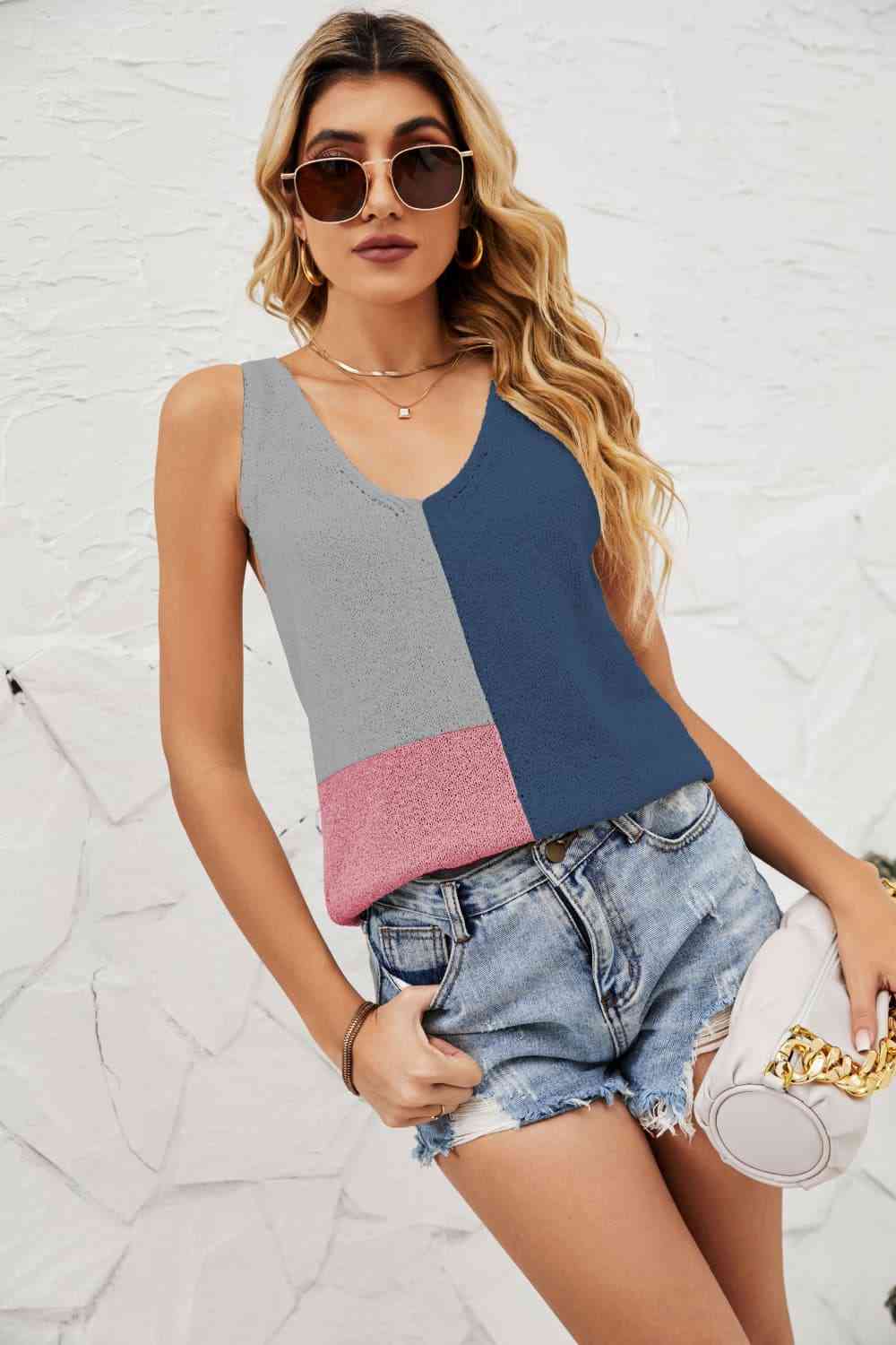 Color Block Knit Tank