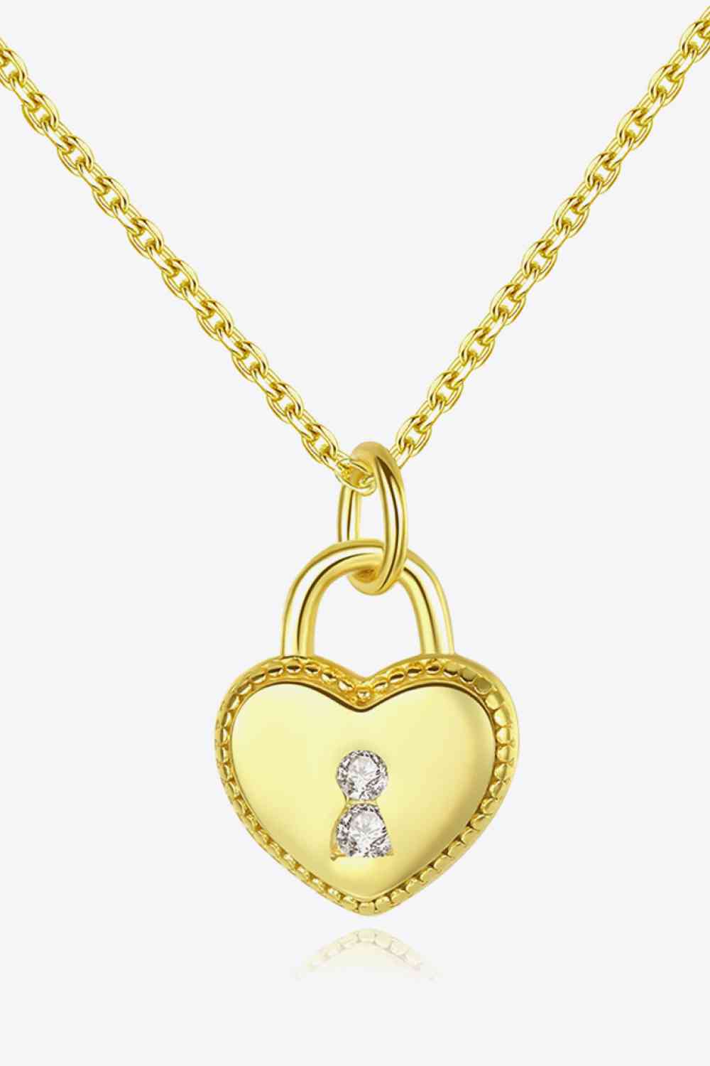 Heart Lock Pendant 925 Sterling Silver Necklace