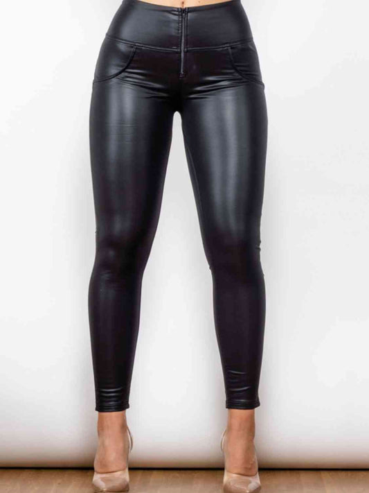 Matte PU Leather Long Pants