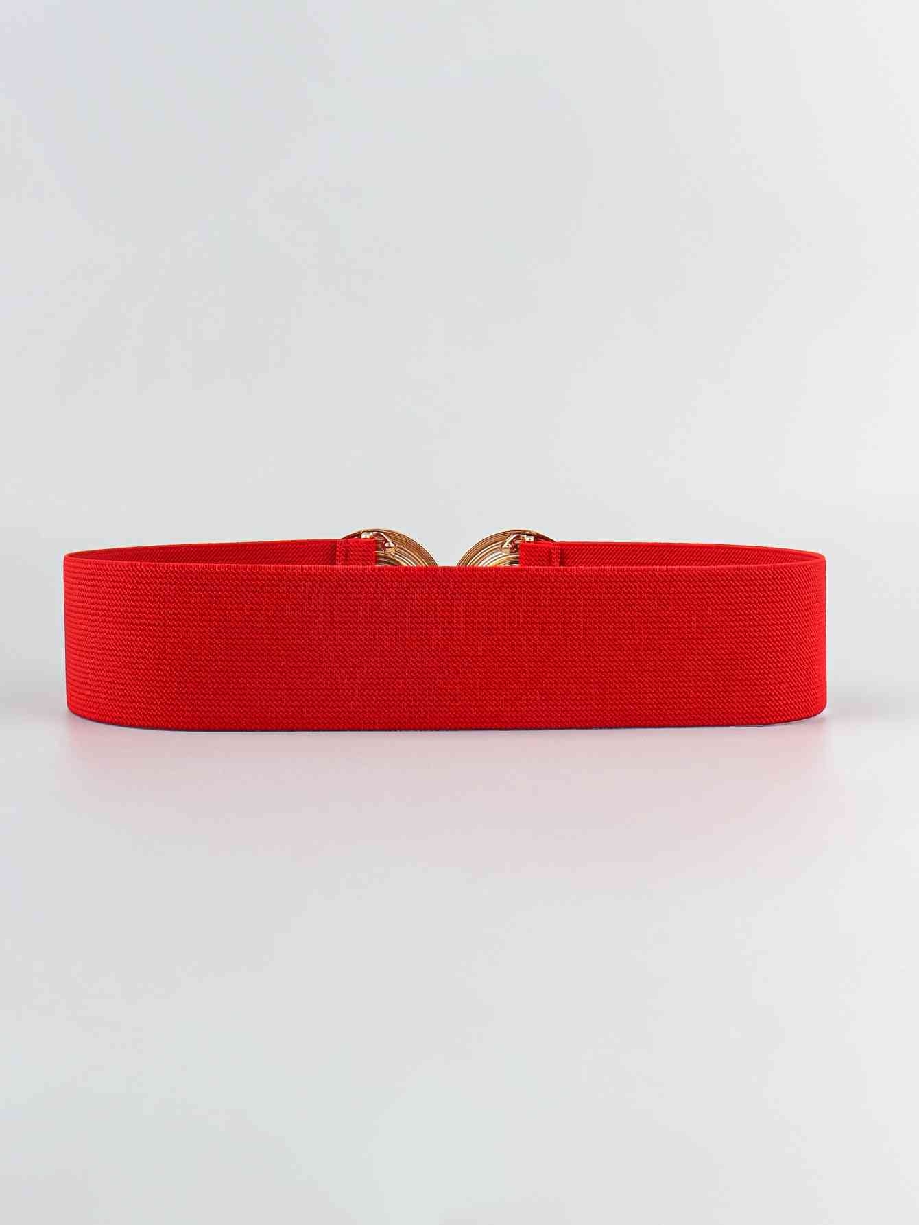 Geometric Buckle Elastic Wide Belt