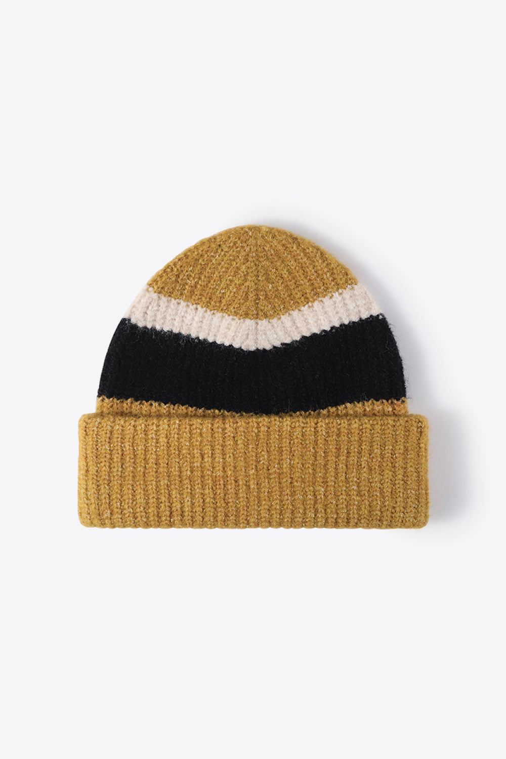 Tricolor Cuffed Knit Beanie